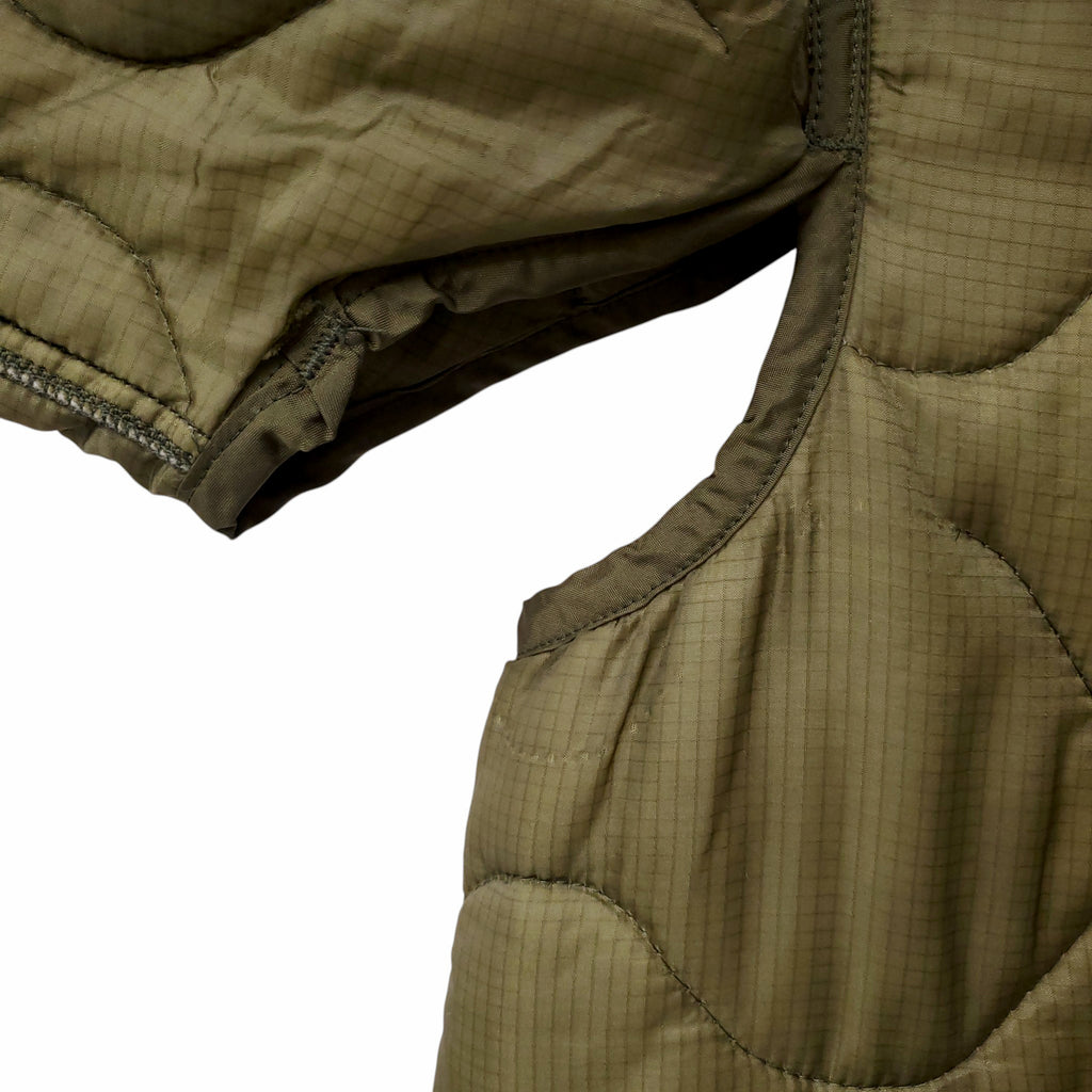 R13 KHAKI QUILTED JACKET WITH VENTED UNDERARMS - SIZE XS
