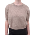 LISA YANG CASHMERE TAUPE SHORT SLEEVE SWEATER - SIZE 0/XS