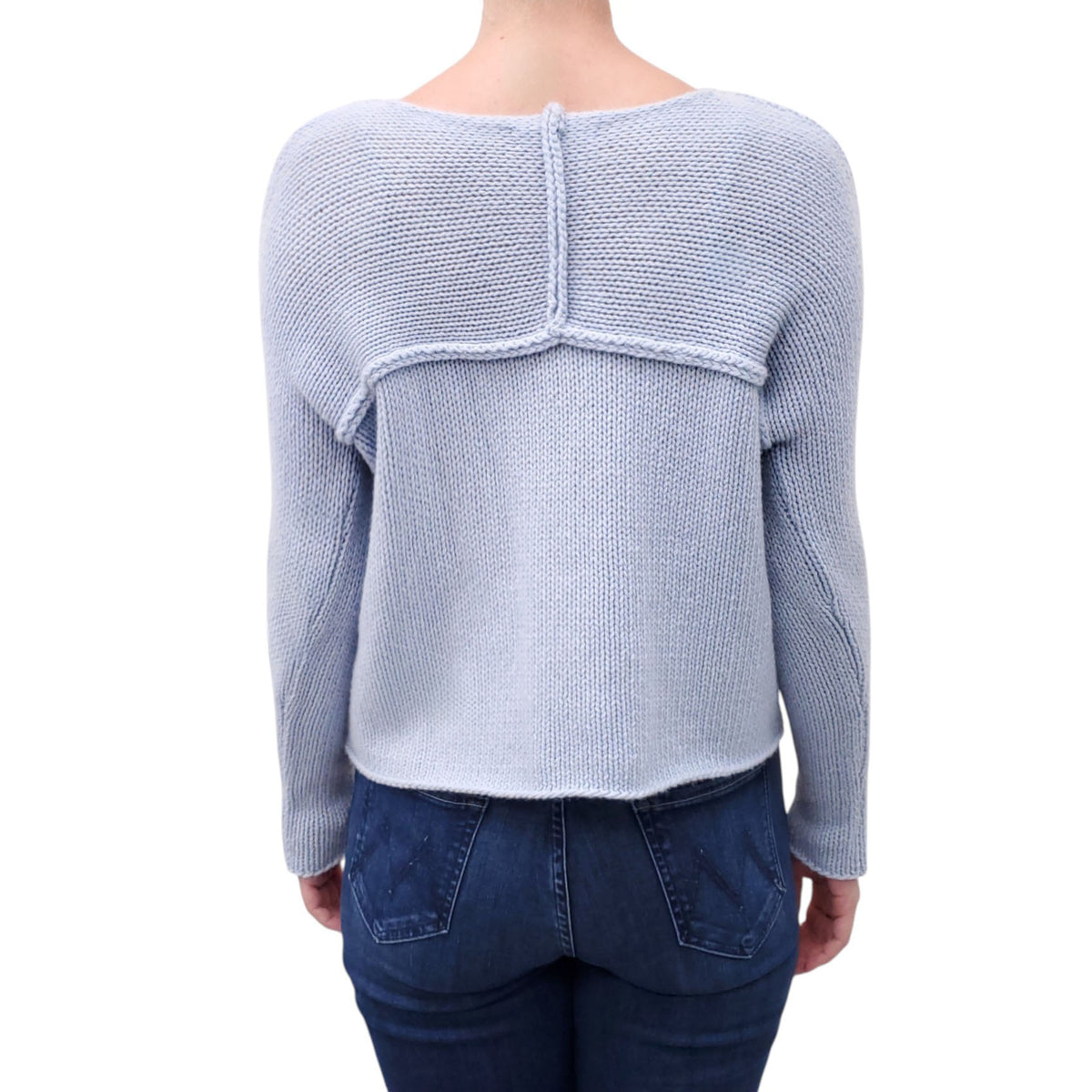 TESS GIBERSON BABY BLUE SWEATER WOOL & CASHMERE BLEND SWEATER - SIZE S