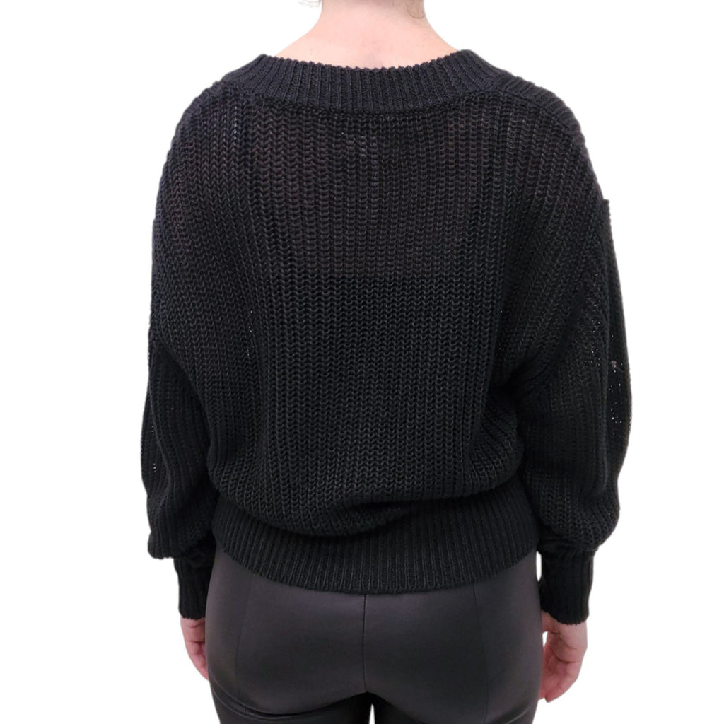 APIECE APART BLACK LINEN CARDIGAN - SIZE S
