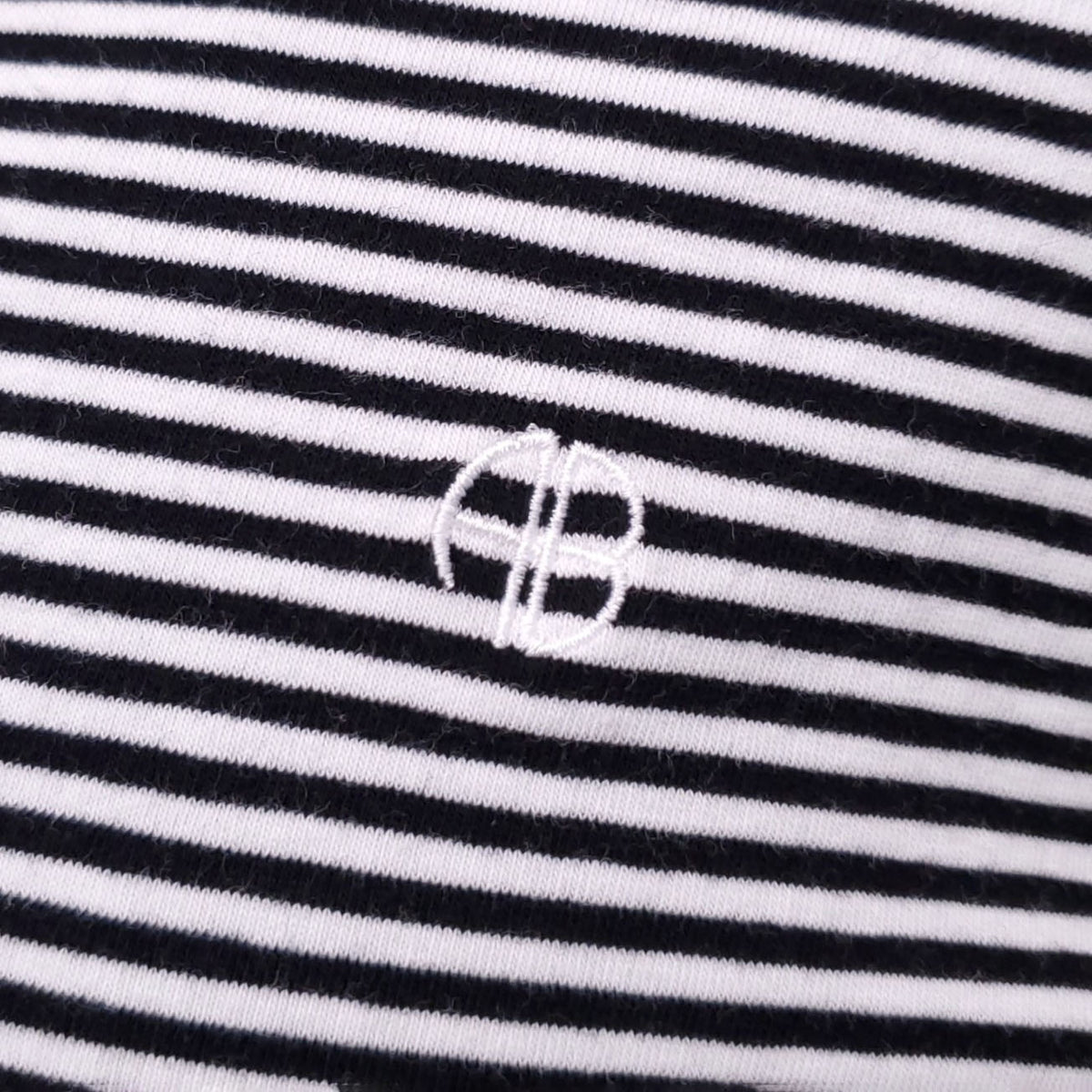 ANINE BING STRIPED LOGO SWEATER - SIZE L