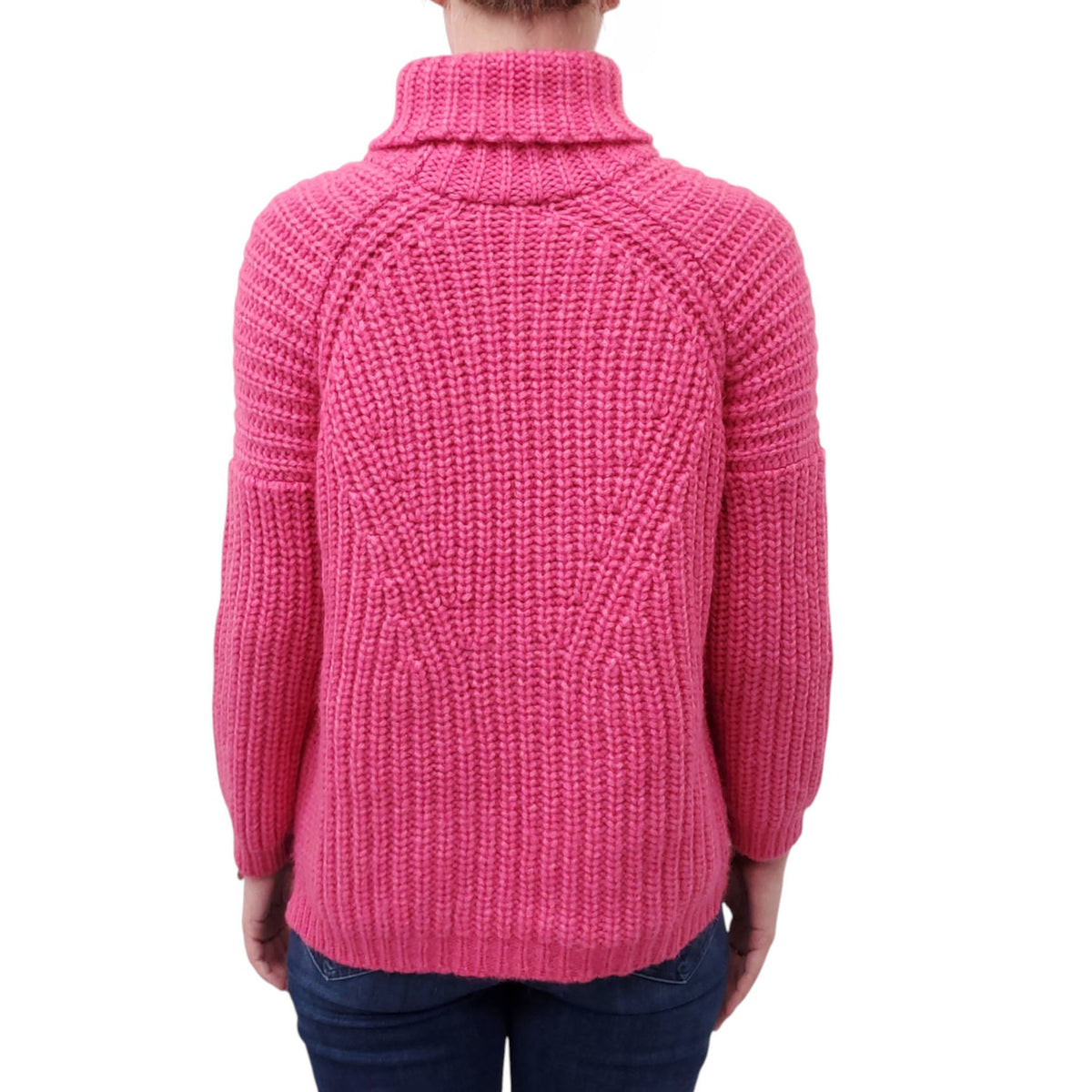 ULLA JOHNSON PINK KNIT ALPACA BLEND TURTLENECK SWEATER - SIZE P/XS