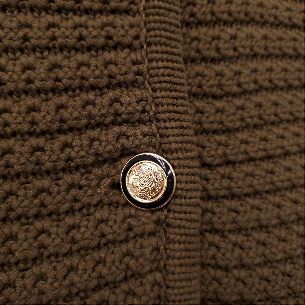BA&SH KAHKI GREEN KNIT SWEATER JACKET - SIZE S