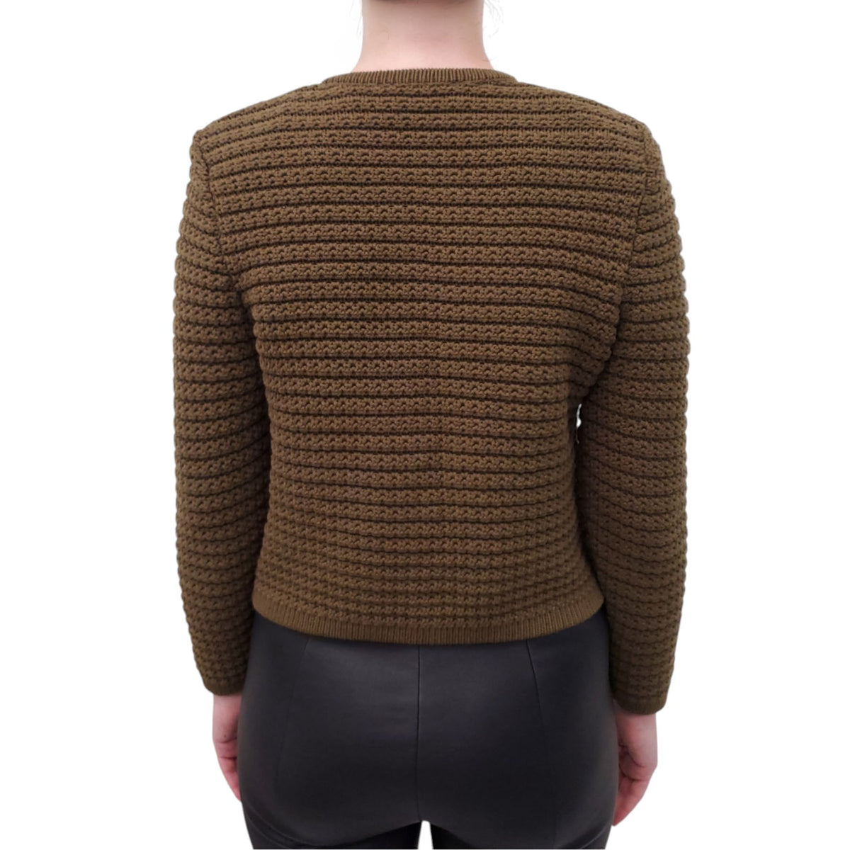 BA&SH KAHKI GREEN KNIT SWEATER JACKET - SIZE S