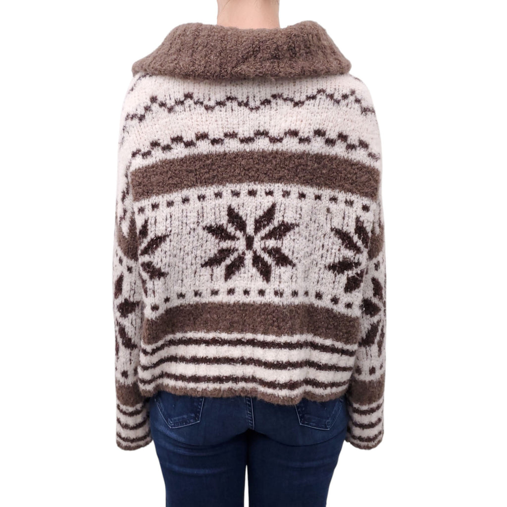 SMYTHE BROWN AND CREAM SKI SWEATER - SIZE M