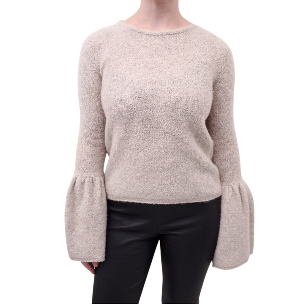 CO CASHMERE BLEND SWEATER WITH PEPLUM SLEEVES - SIZE S