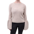 CO CASHMERE BLEND SWEATER WITH PEPLUM SLEEVES - SIZE S