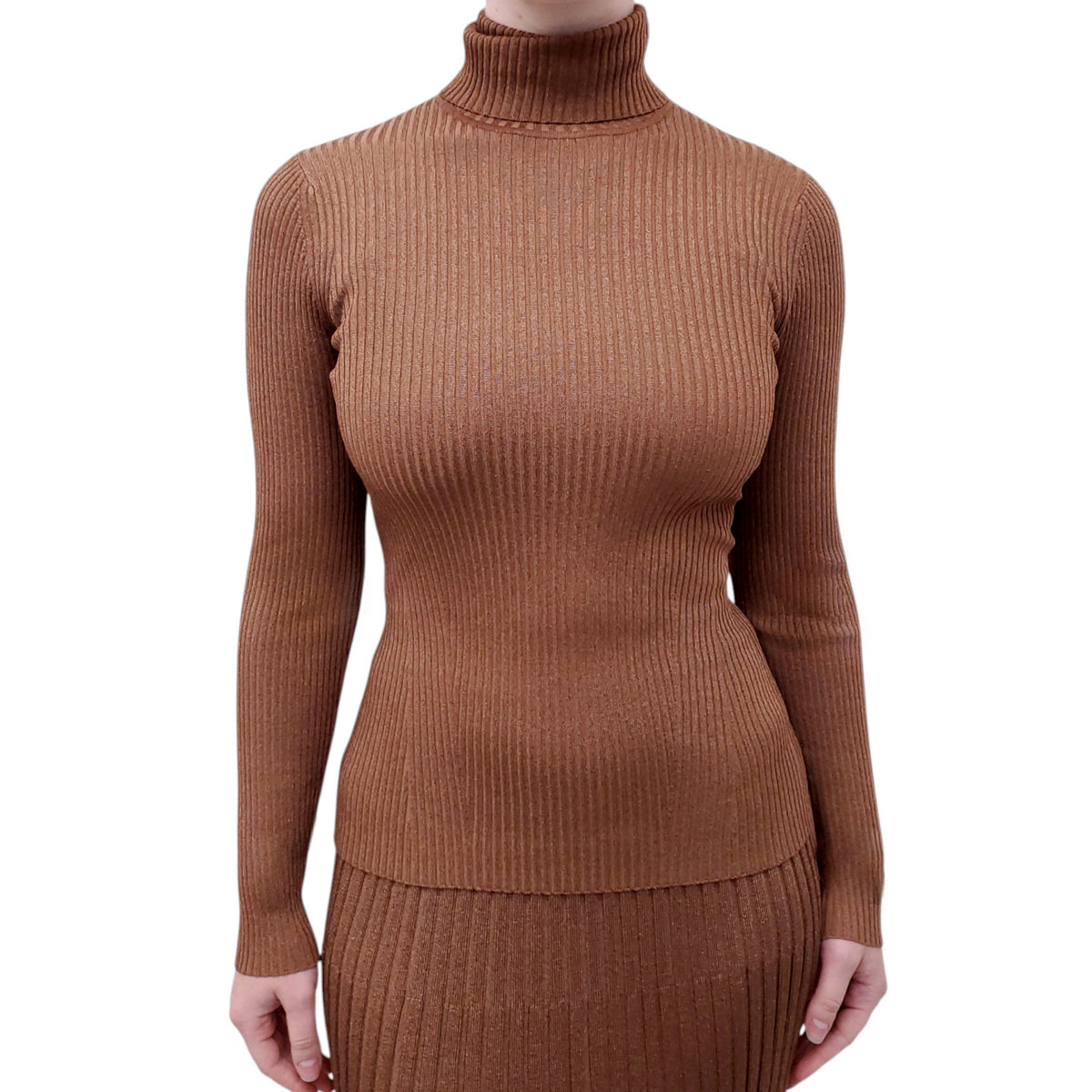 ZIMMERMANN PLEATED METALLIC SKIRT WITH MATCHING SWEATER - SIZE 1