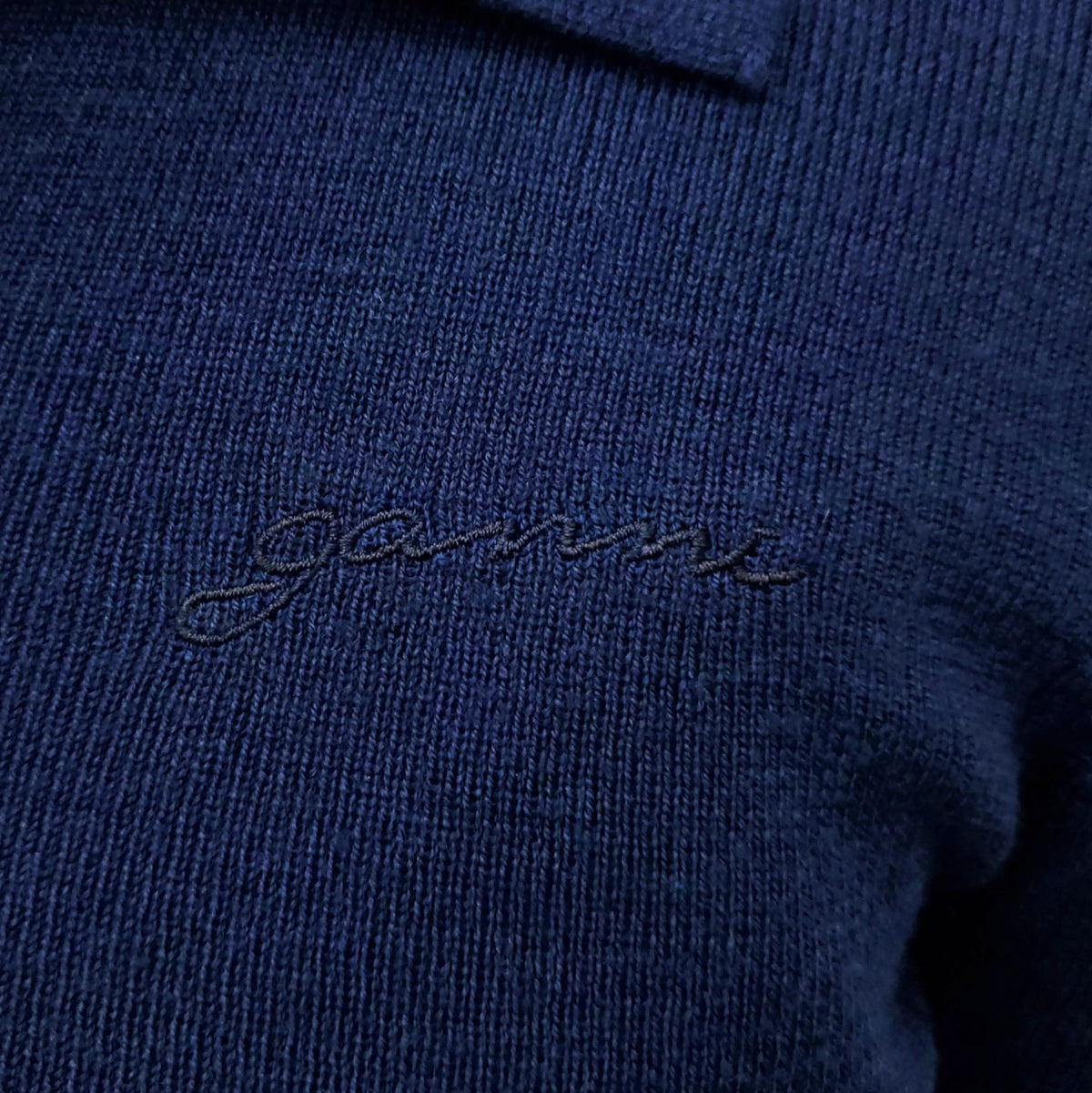 GANNI KNIT POLO WITH GOLD BUTTONS - SIZE M