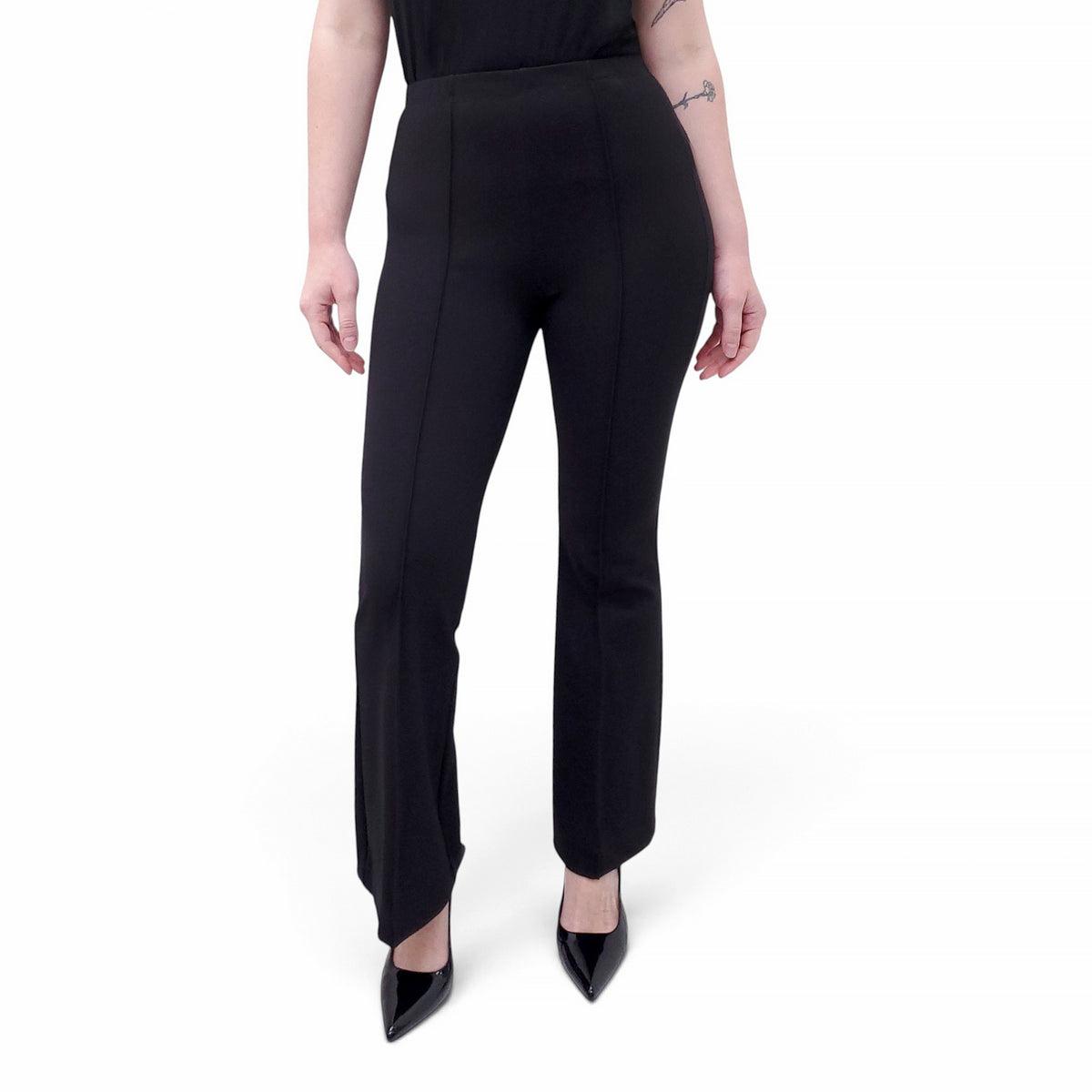 MOTHER BLACK STRETCH TROUSERS - SIZE S
