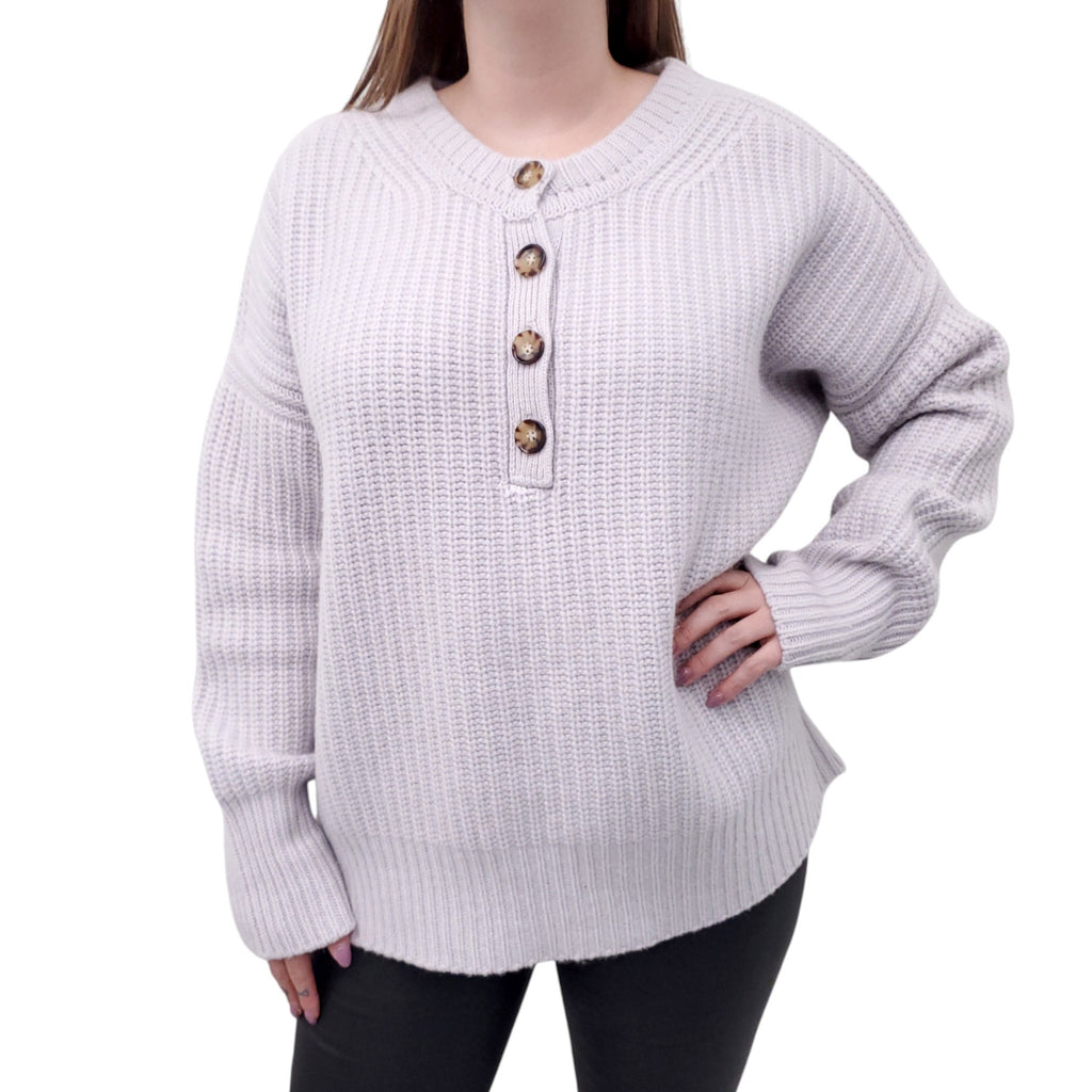 LA LIGNE CASHMERE SWEATER WITH TORTUS BUTTONS - SIZE XL