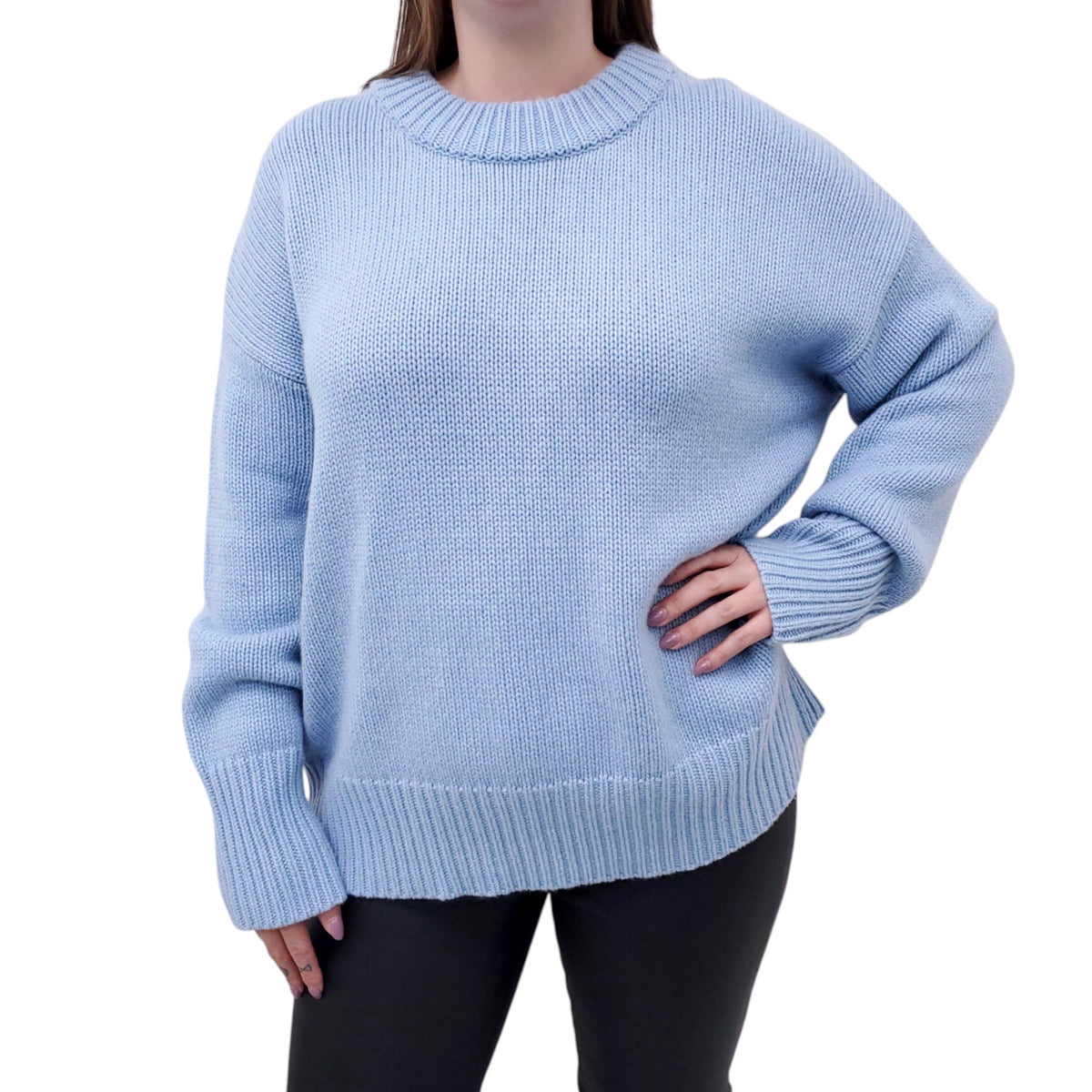 LA LIGNE BABY BLUE WOOL AND CASHMERE SWEATER - SIZE XL
