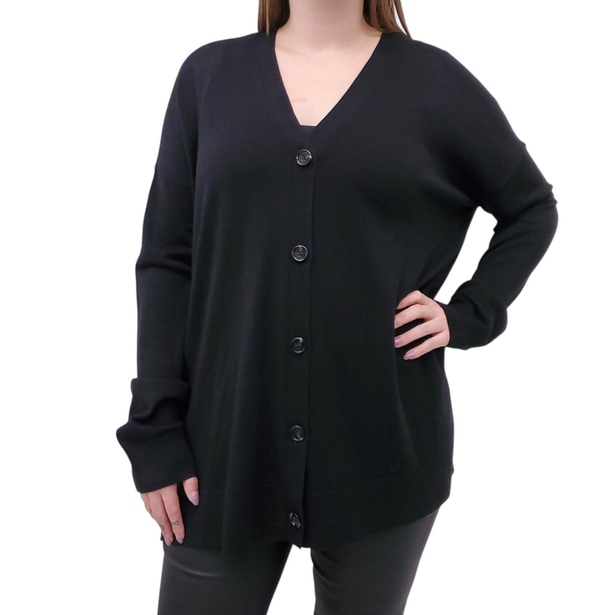 ACNE STUDIOS BLACK OVERSIZED CARDIGAN - SIZE M