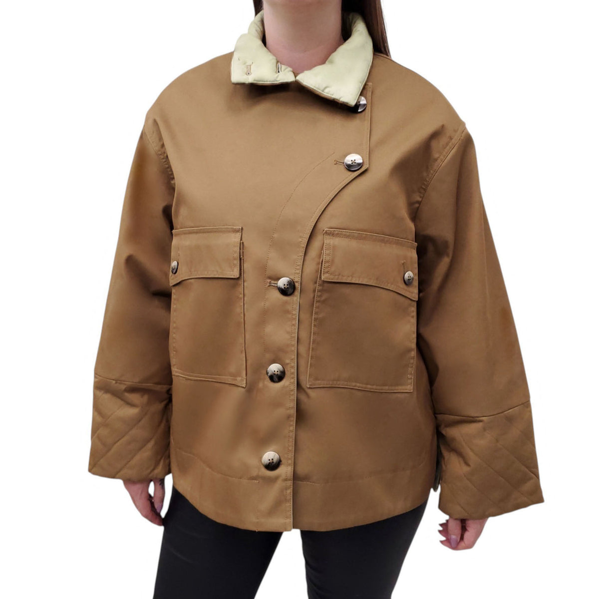 GANNI A-LINE TRENCH JACKET - SIZE 32 (OVERSIZED)