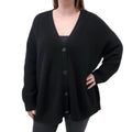 JENNI KAYNE BLACK CASHMERE CARDIGAN - SIZE L