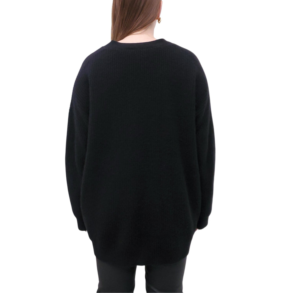 JENNI KAYNE BLACK CASHMERE CARDIGAN - SIZE L