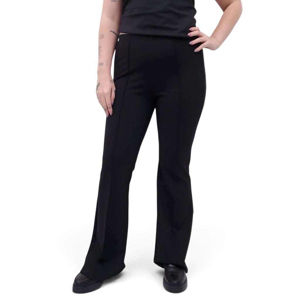 MOTHER BLACK STRETCH TROUSERS - SIZE M