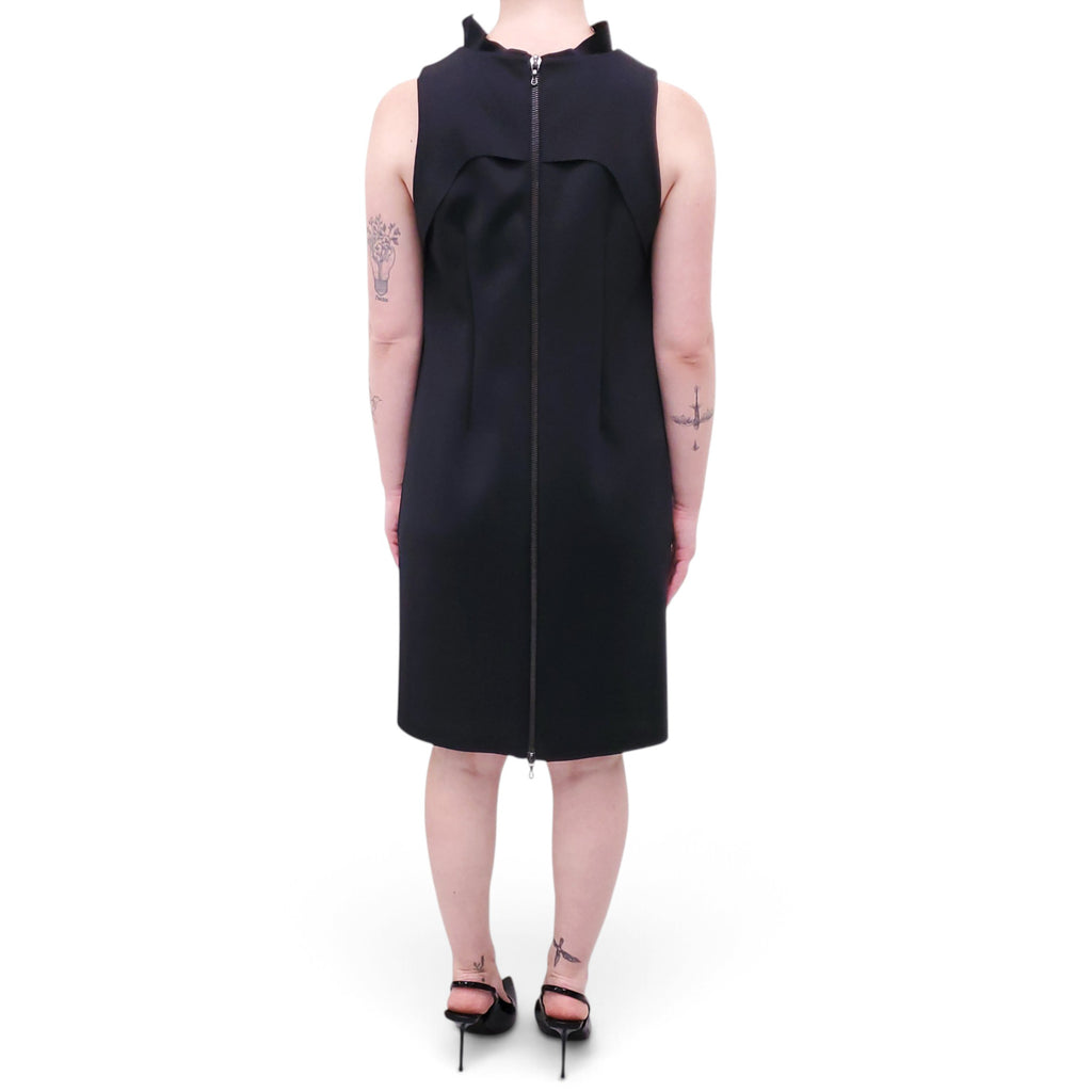 LANVIN BLACK DRESS WITH RUFFLE DETAIL - SIZE 42