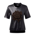 LANVIN RUNWAY BLOUSE WITH FLORAL CRYSTAL FLOWER - SIZE S