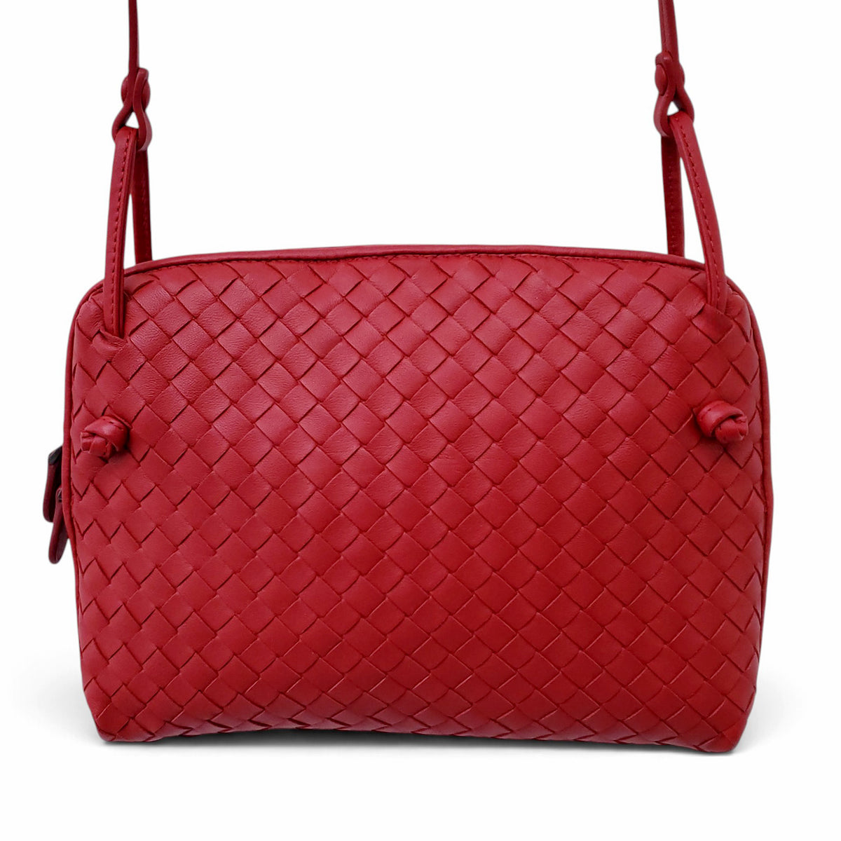 BOTTEGA VENETA INTRECCIATO RED NAPPA LEATHER NODINI LEATHER