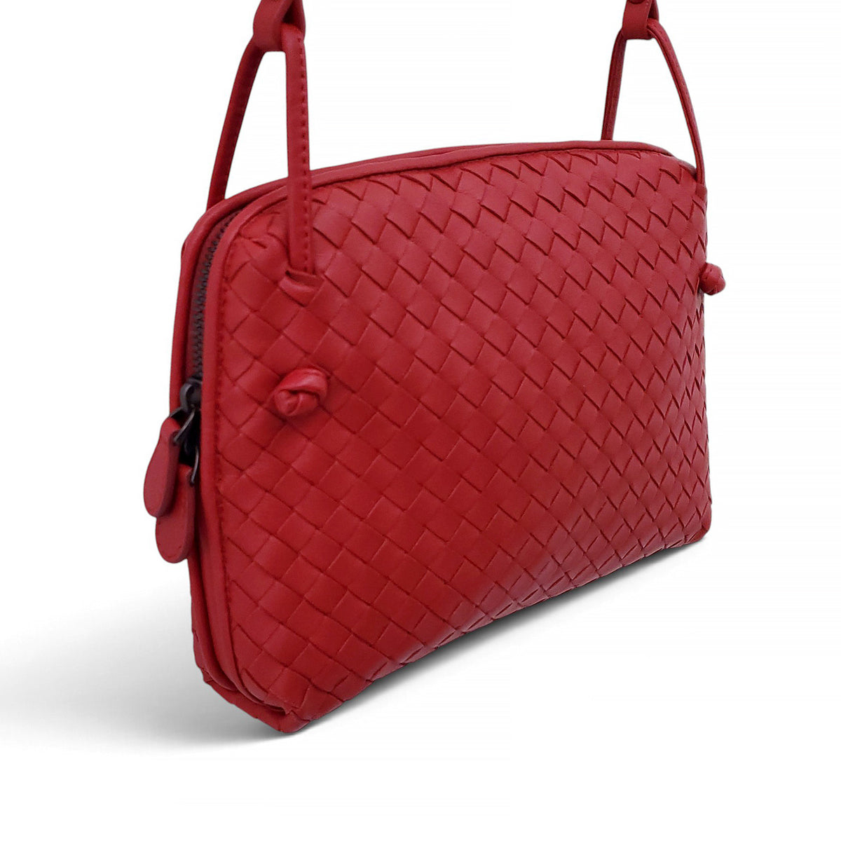 BOTTEGA VENETA INTRECCIATO RED NAPPA LEATHER NODINI LEATHER