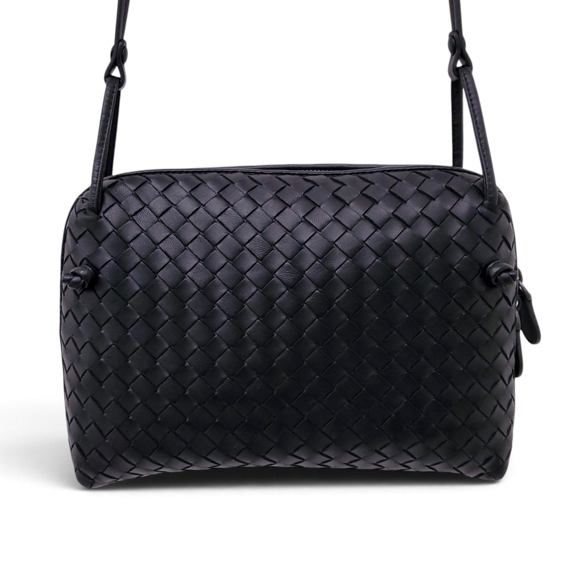 BOTTEGA VENETA INTRECCIATO BLACK NAPPA LEATHER NODINI LEATHER