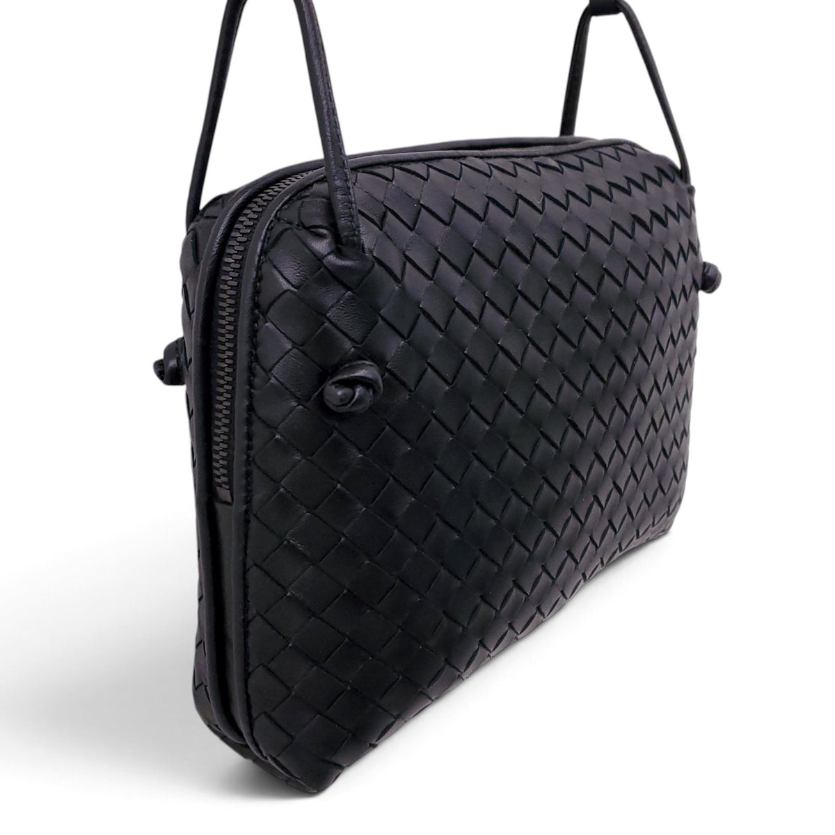 BOTTEGA VENETA INTRECCIATO BLACK NAPPA LEATHER NODINI LEATHER