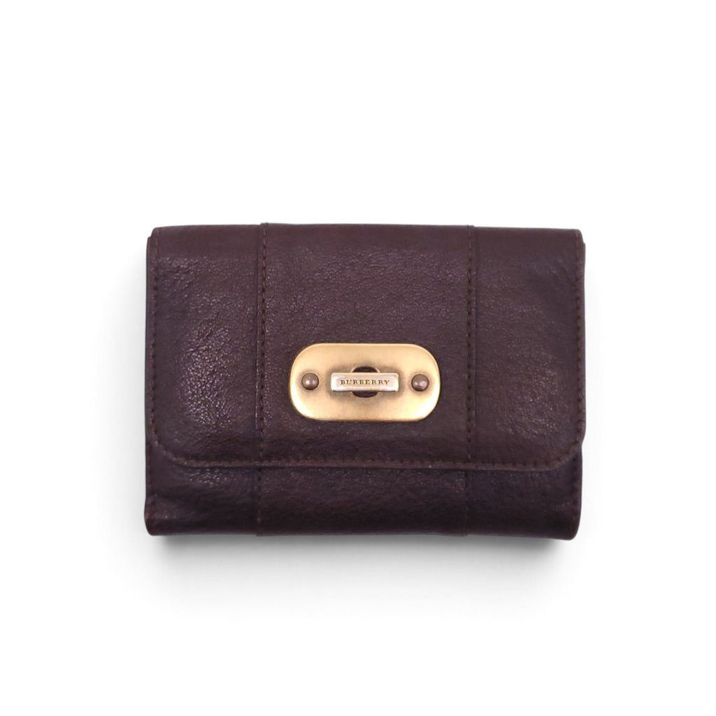 BURBERRY BROWN WALLET WITH GOLD CLASP
