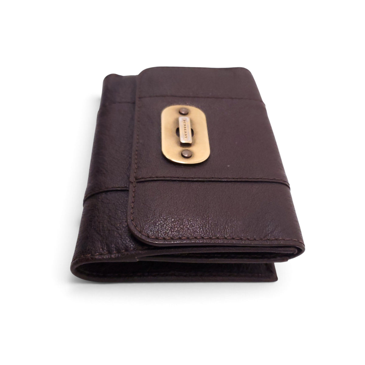 BURBERRY BROWN WALLET WITH GOLD CLASP