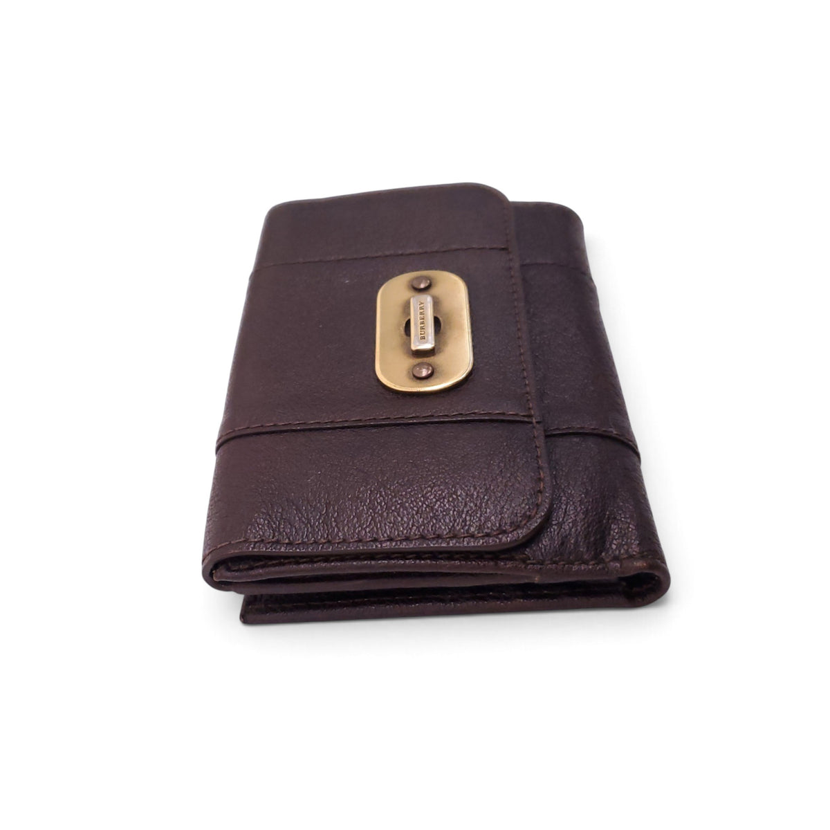 BURBERRY BROWN WALLET WITH GOLD CLASP
