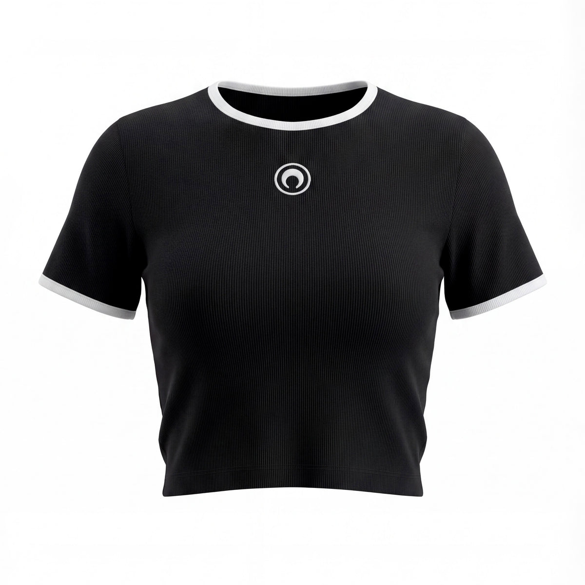 MARINE SERRE MOON LOGO SHORT SEELVE JERSEY CROPPED TOP - SIZE XL
