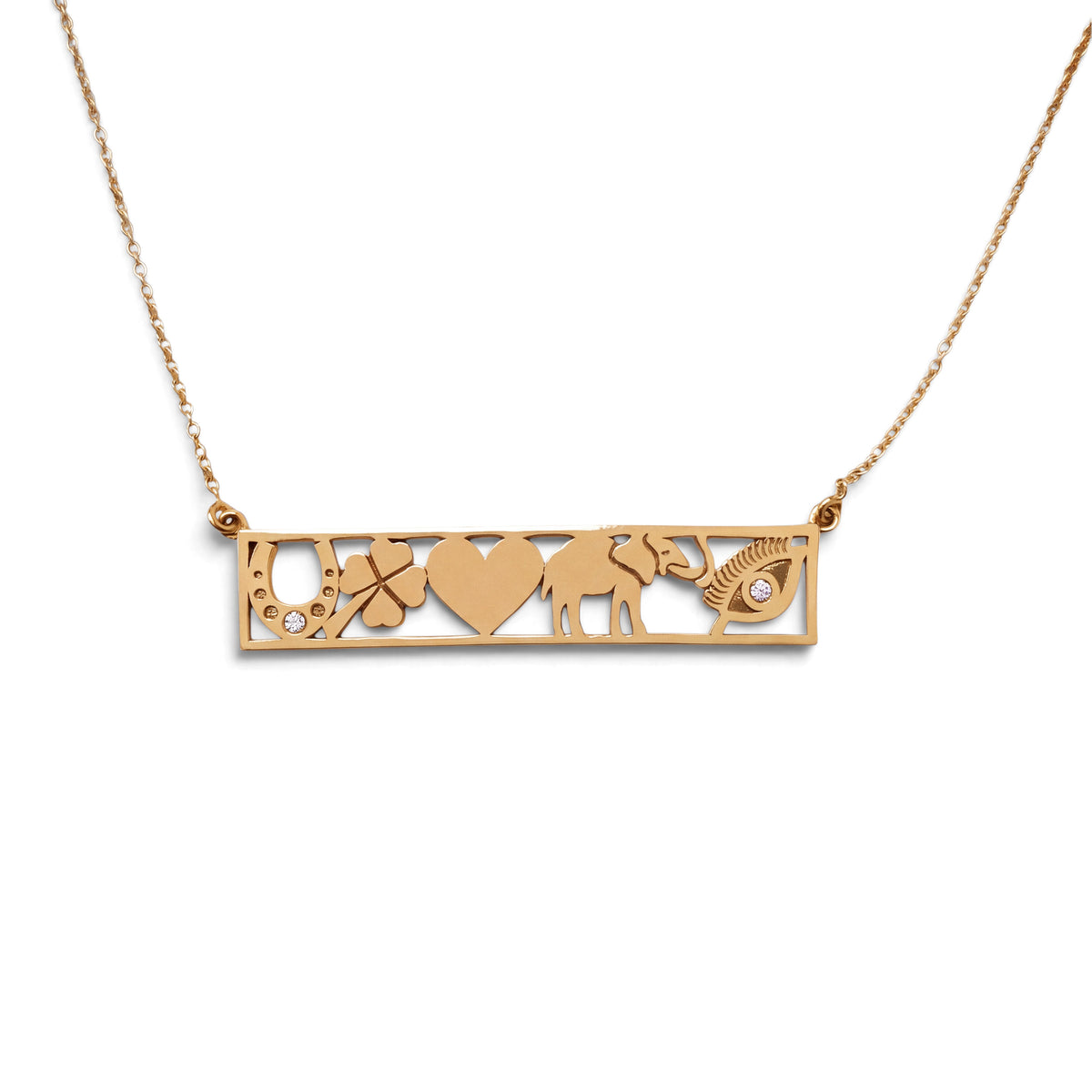 JENNIFER MEYER GOOD-LUCK 18-KARAT GOLD DIAMOND NECKLACE