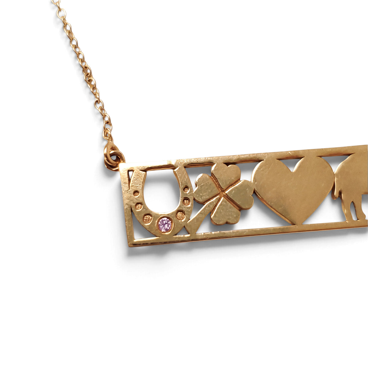 JENNIFER MEYER GOOD-LUCK 18-KARAT GOLD DIAMOND NECKLACE