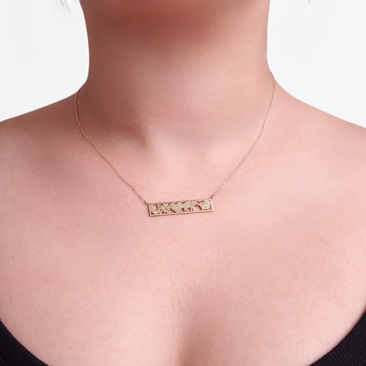 JENNIFER MEYER GOOD-LUCK 18-KARAT GOLD DIAMOND NECKLACE