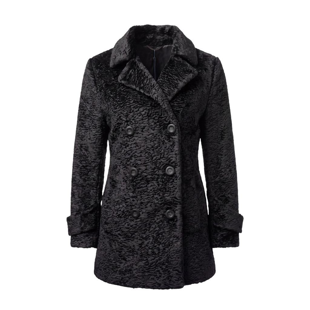 OFFICINE GÉNÉRALE BLACK FUR EFFECT JACKET - SIZE 34