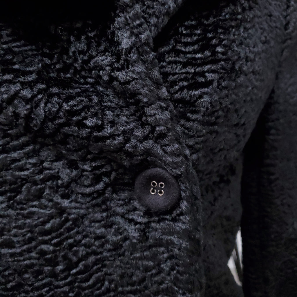 OFFICINE GÉNÉRALE BLACK FUR EFFECT JACKET - SIZE 34
