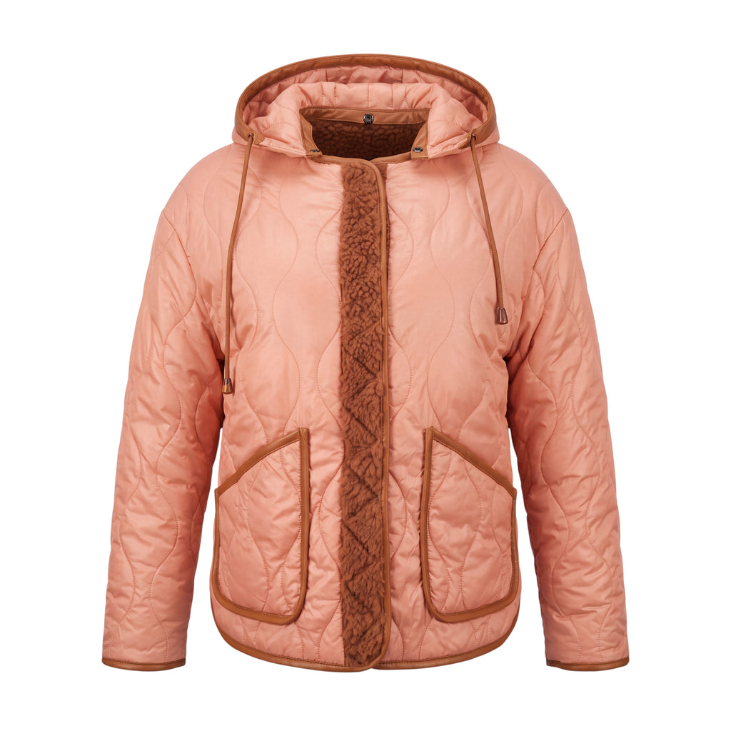 FORTE FORTE REVERSIBLE TEDDY PUFFER JACKET- SIZE 0