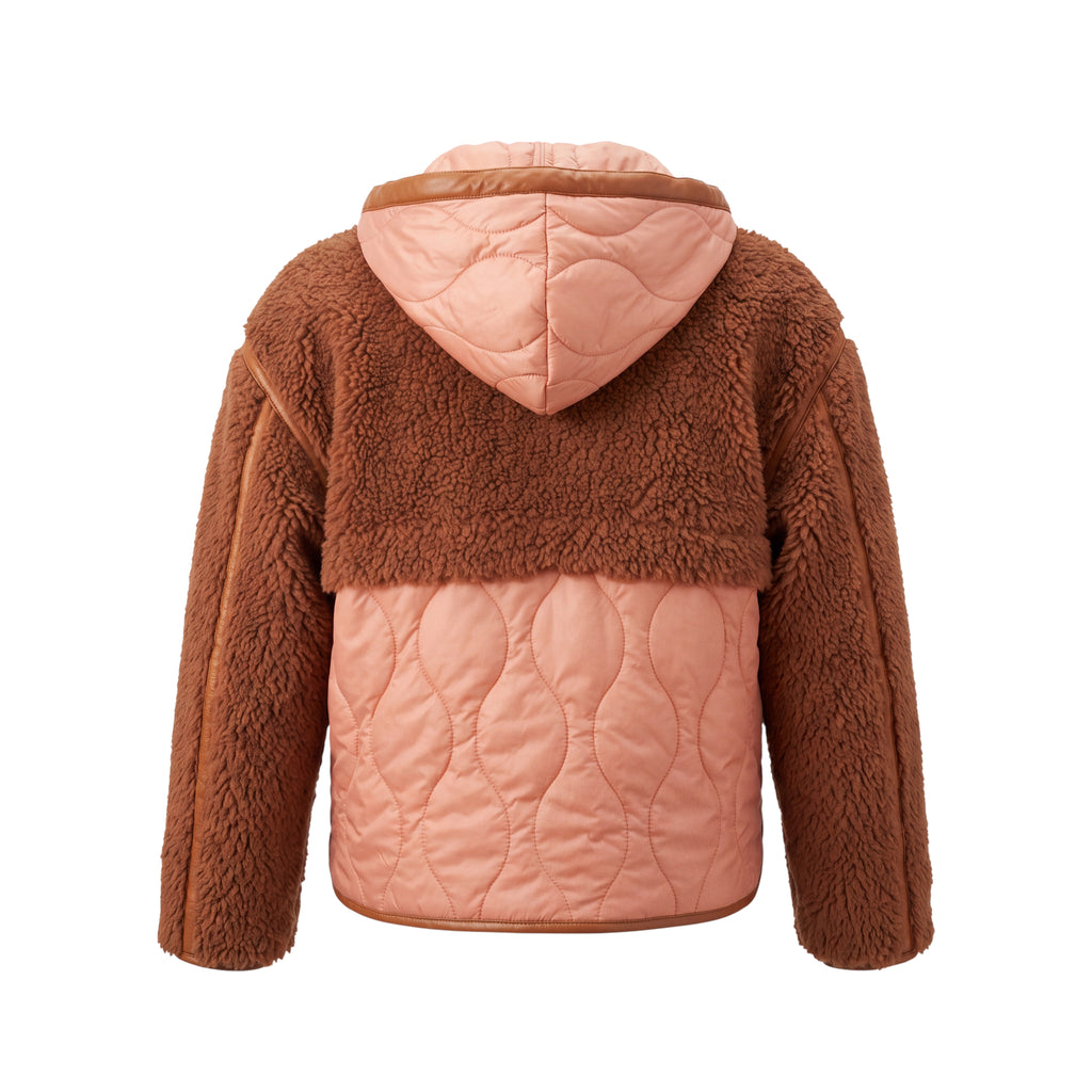 FORTE FORTE REVERSIBLE TEDDY PUFFER JACKET- SIZE 0