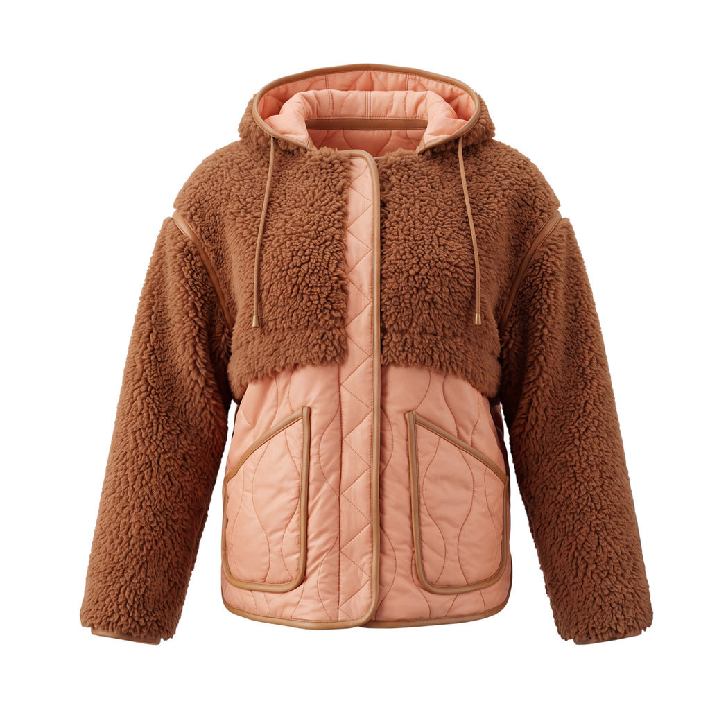 FORTE FORTE REVERSIBLE TEDDY PUFFER JACKET- SIZE 0