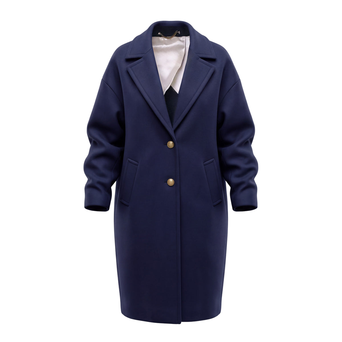 GOLDEN GOOSE NAVY COCOON COAT - SIZE 38