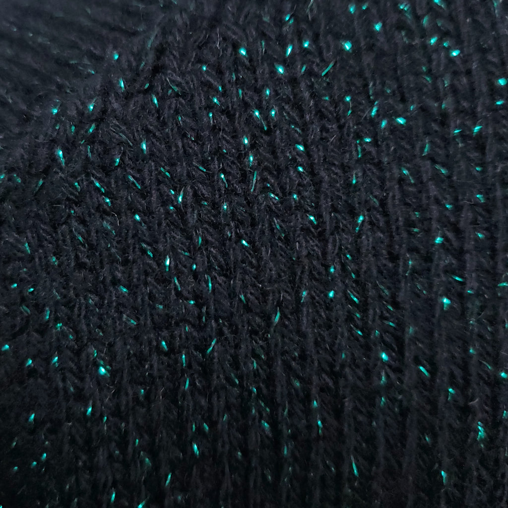 PRADA BLACK AND METALLIC GREEN CARDIGAN WITH SUEDE ELBOW PATCHES - SIZE 42