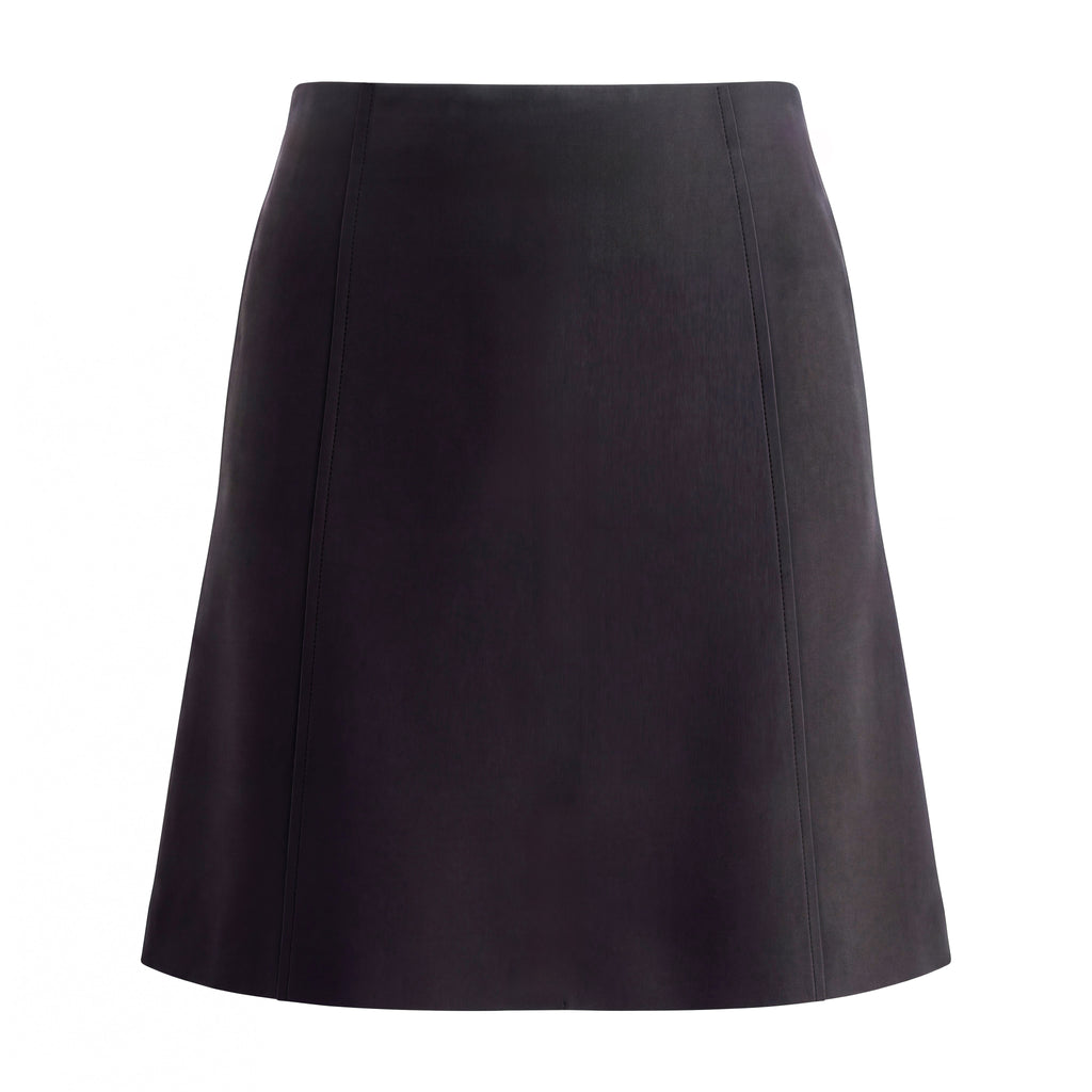 PRADA BLACK NYLON SKIRT WITH STITCHING DETAIL - SIZE 40