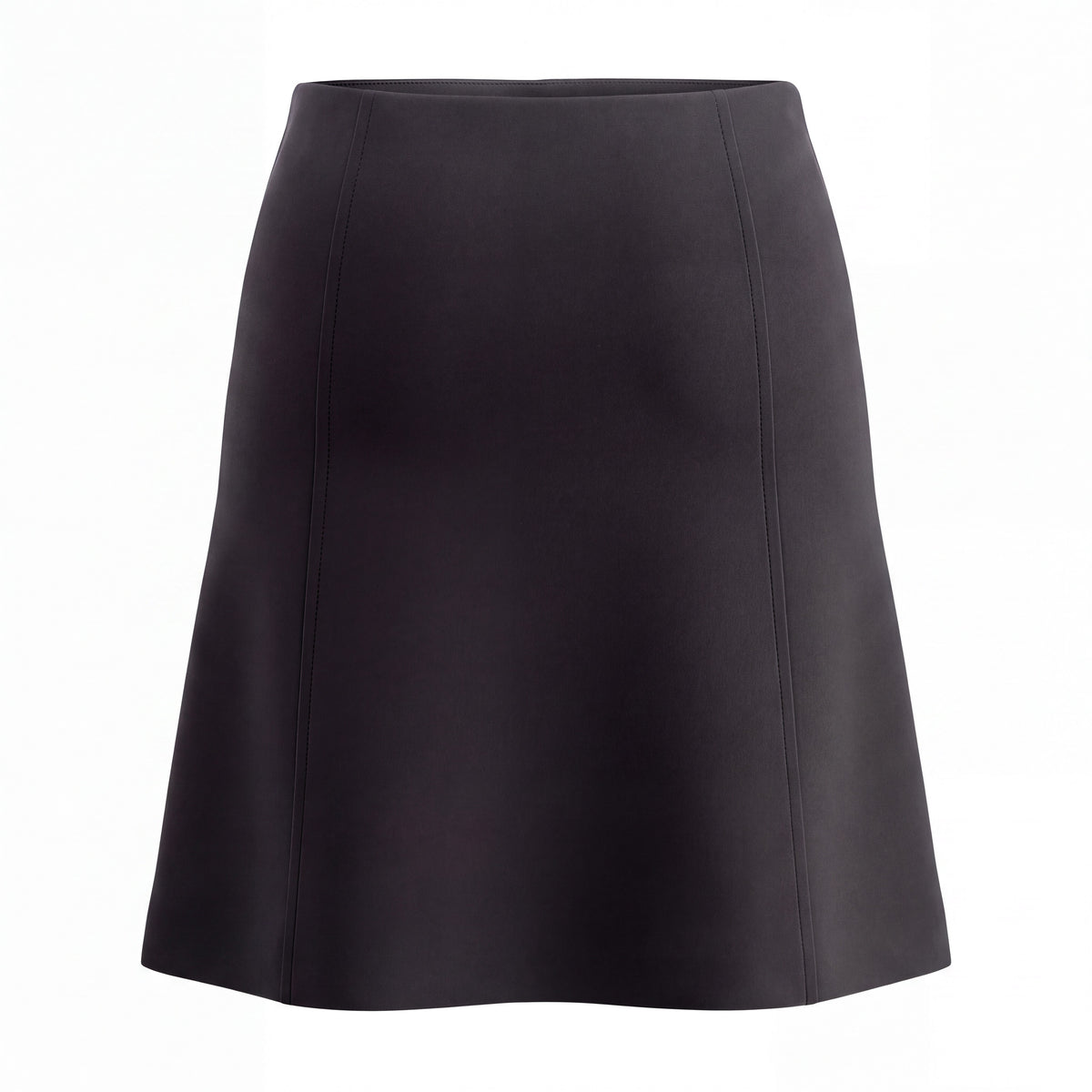 PRADA BLACK NYLON SKIRT WITH STITCHING DETAIL - SIZE 40