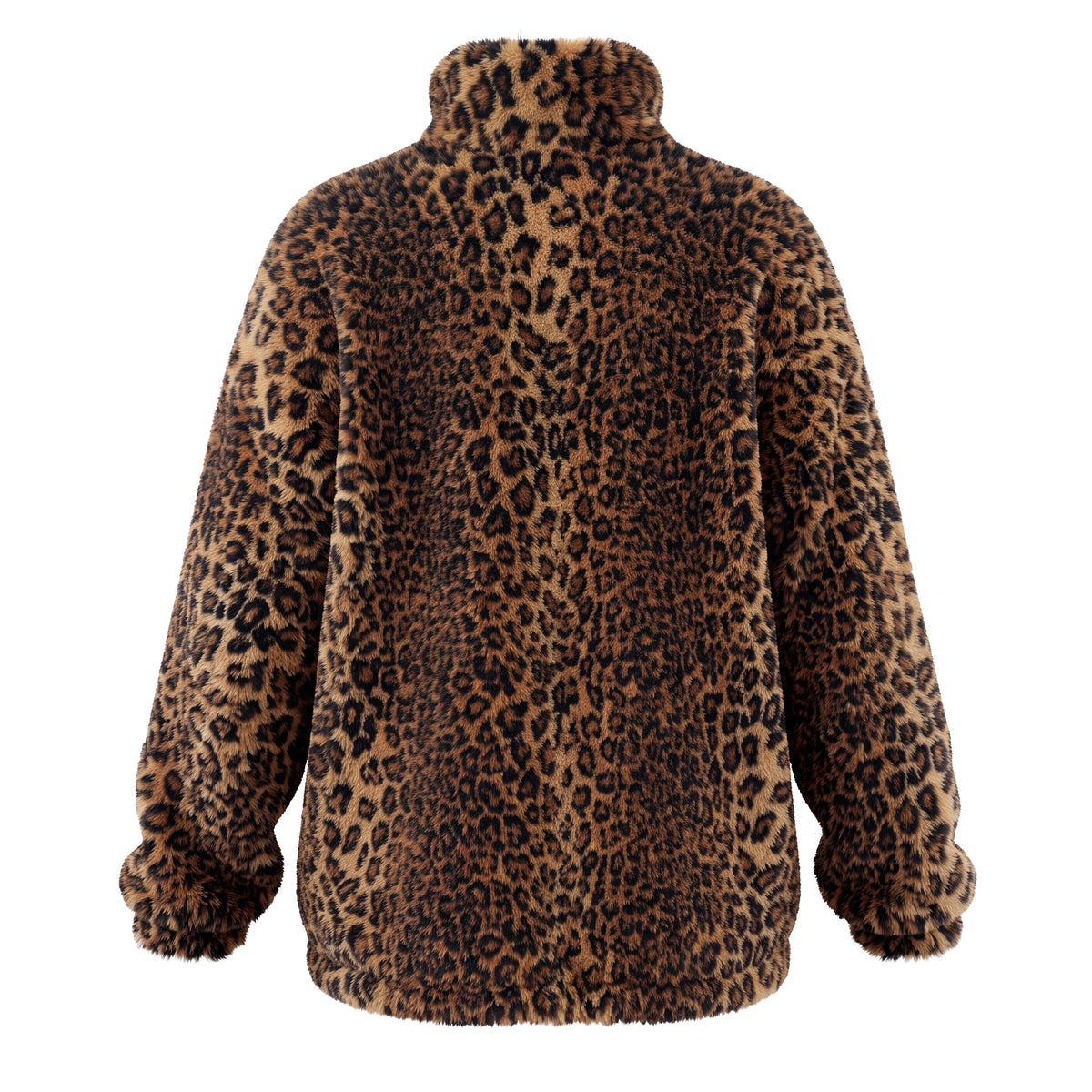 BALENCIAGA FAUX FUR LEOPARD TEDDY JACKET WITH LOGO LINING - SIZE 36