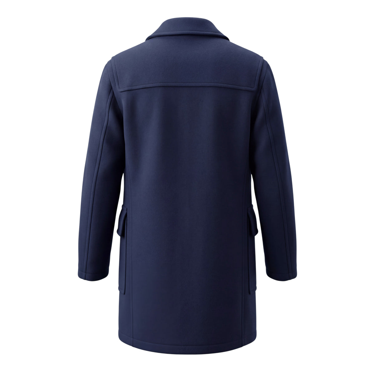 BURBERRY NAVY TOGGLE COAT - SIZE 56