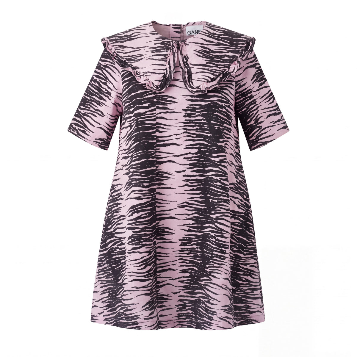 GANNI PINK TIGER STRIPED DRESS - SIZE 38 (US 6)