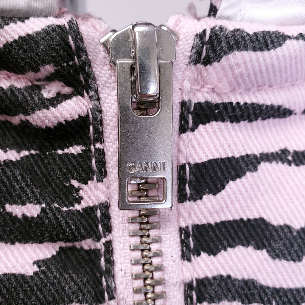 GANNI PINK TIGER STRIPED DRESS - SIZE 38 (US 6)