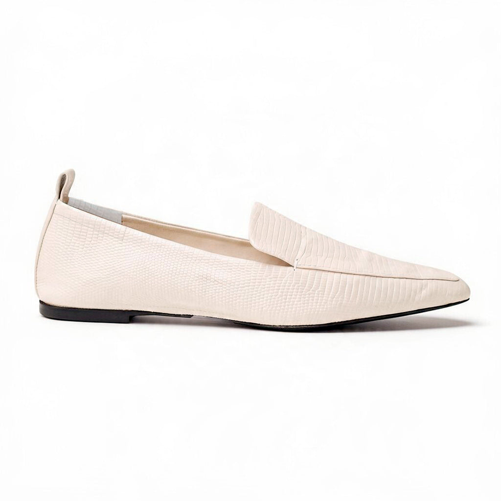 TOTÊME CREAM LIZARD EFFECT TRAVEL LOAFERS - SIZE 41