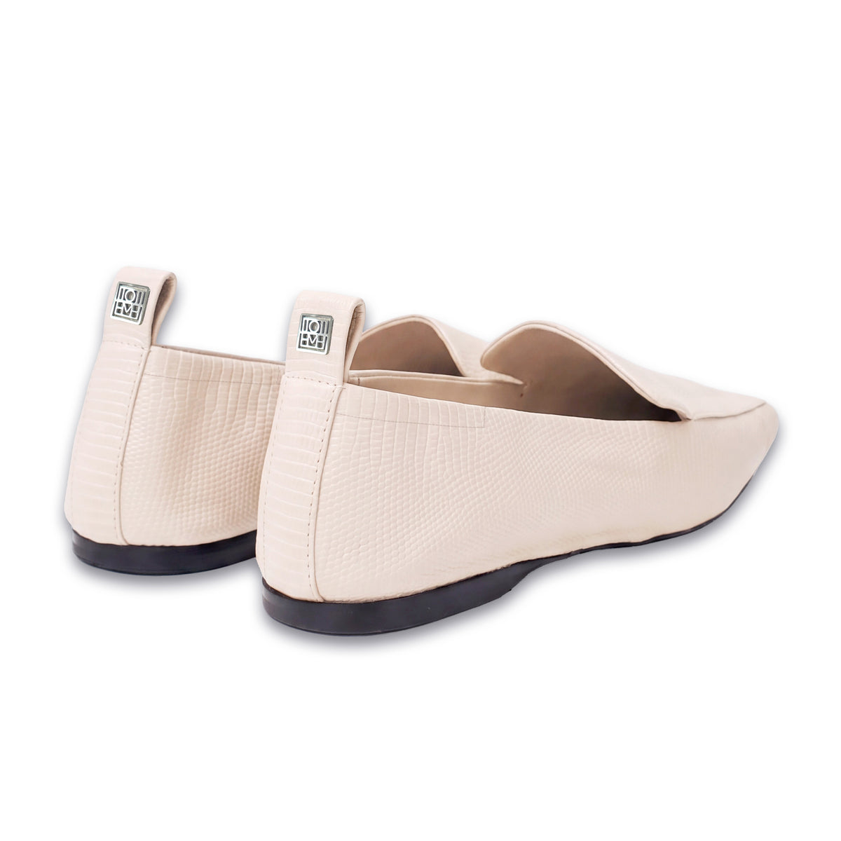 TOTÊME CREAM LIZARD EFFECT TRAVEL LOAFERS - SIZE 41