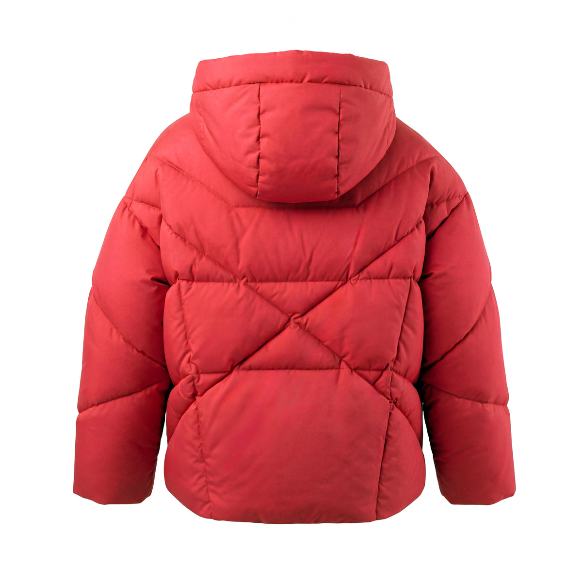 KHRISJOY HODDED ZIP-UP QUILTED JACKET IN RED - SIZE KIDS 08Y